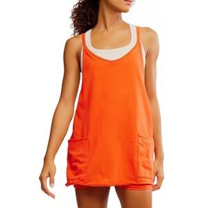 Free people movement Womens orange hot shot mini dress L